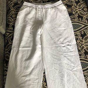 White linen pants